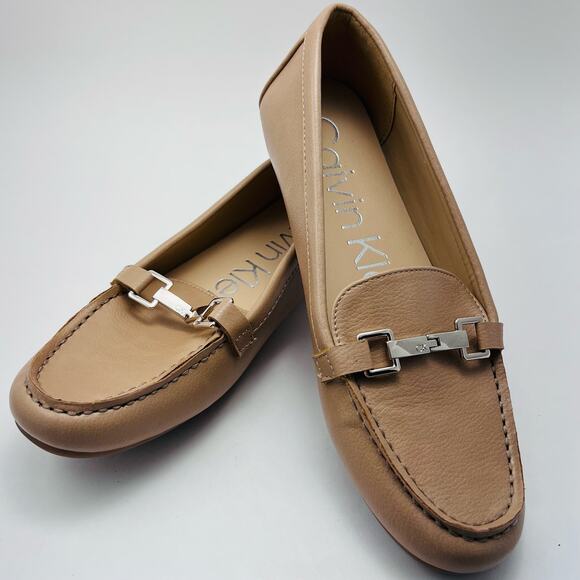 Women's Calvin Klein Light Brown Flat Loafer, Size 8M - Picture 1 of 10